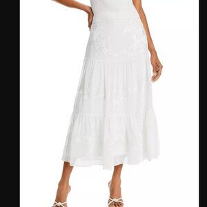 NWT $598 Kobi Halperin Harper Embroidered Tiered Skirt